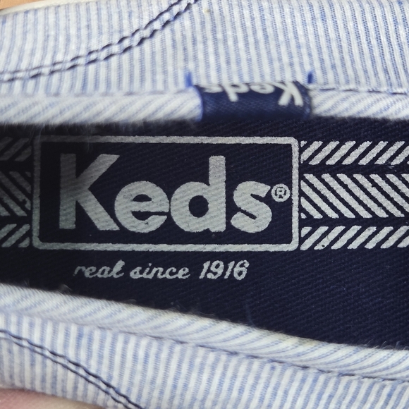 KEDS Womens Double Wash Blue Striped Low Top Comfort Shoes Size 9 - Picture 11 of 12